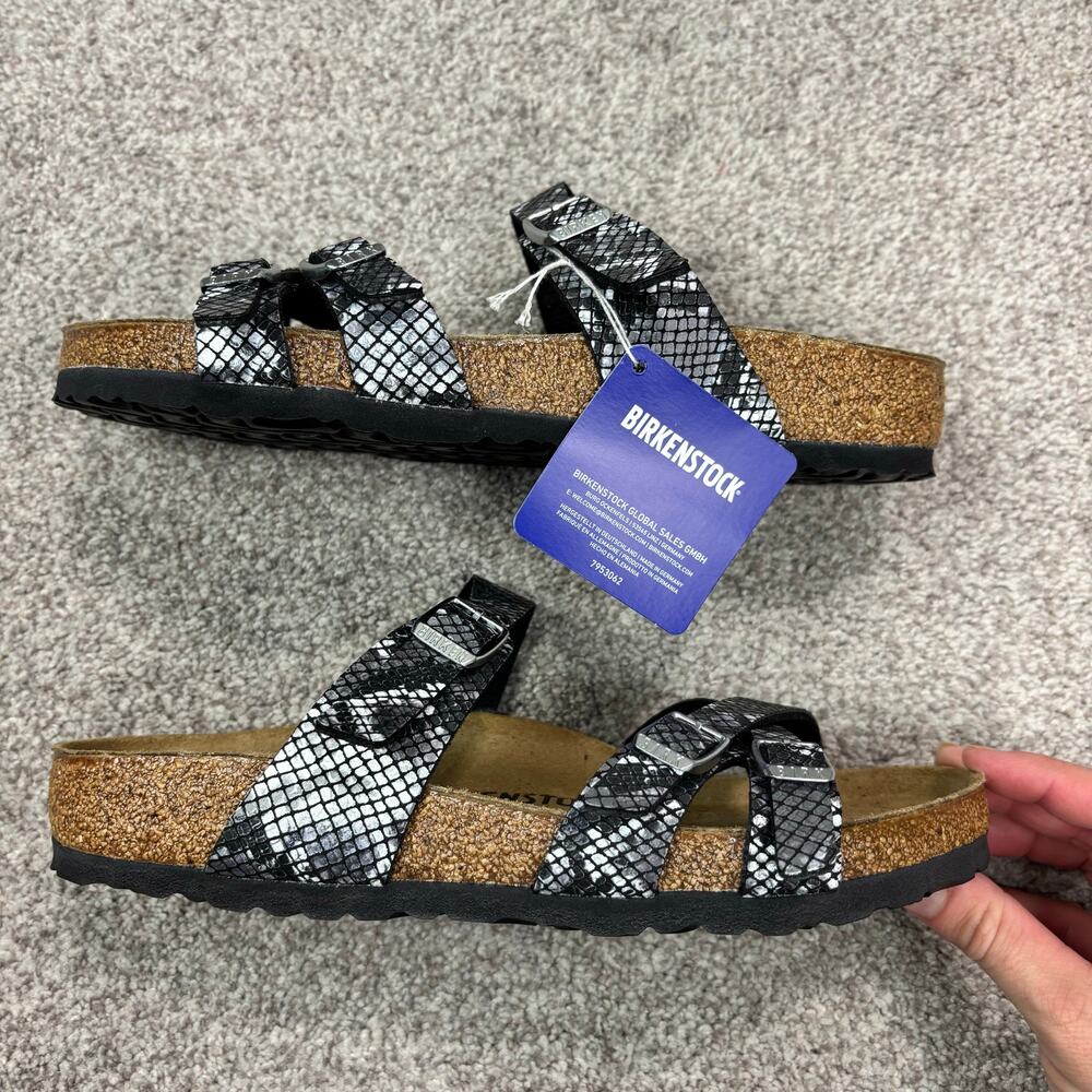 NWT! Birkenstock Women's Franca Sandals Black python-print size 39 - Picture 8 of 11